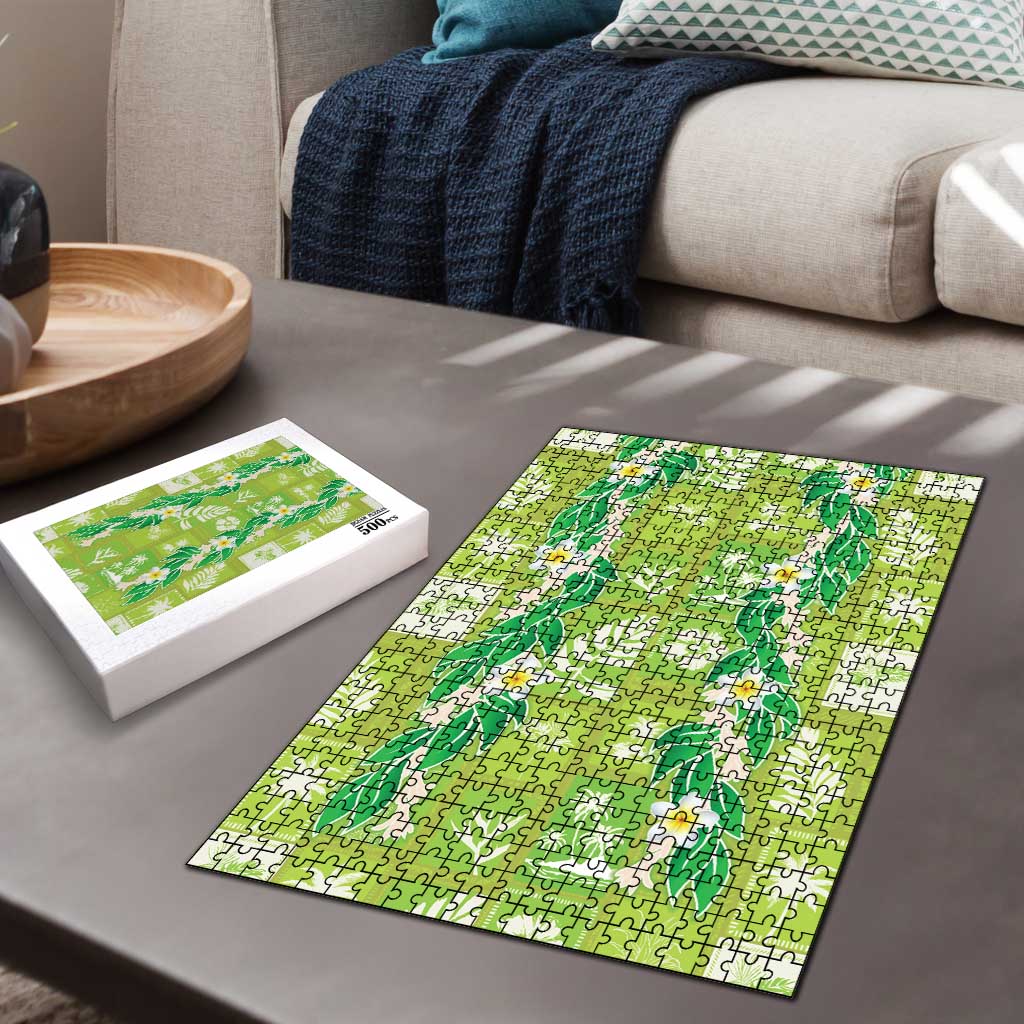 Aloha Hawaii Tuberose Lei Puzzle Tropical Vibes Green Color - Polynesian Pride