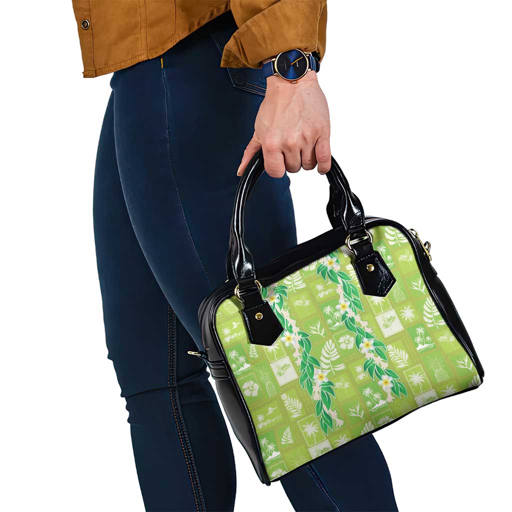 Aloha Hawaii Tuberose Lei Shoulder Handbag Tropical Vibes Green Color - Polynesian Pride