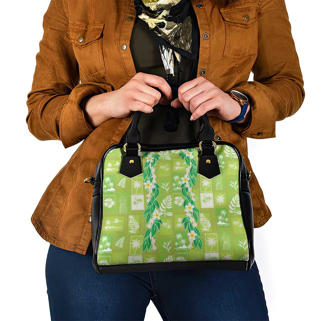 Aloha Hawaii Tuberose Lei Shoulder Handbag Tropical Vibes Green Color - Polynesian Pride