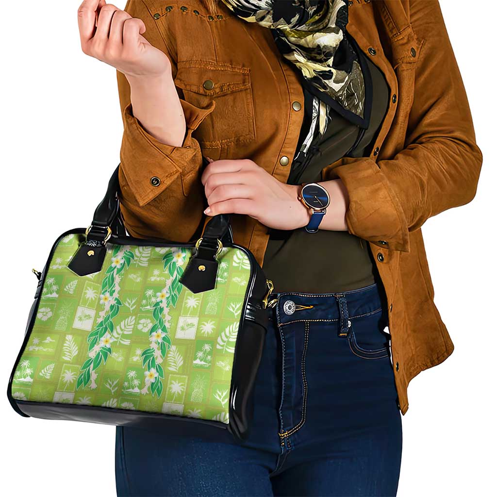 Aloha Hawaii Tuberose Lei Shoulder Handbag Tropical Vibes Green Color - Polynesian Pride
