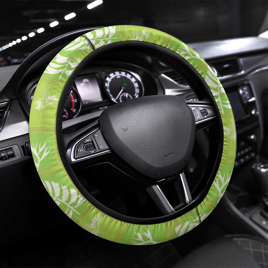 Aloha Hawaii Tuberose Lei Steering Wheel Cover Tropical Vibes Green Color LT14 Universal Fit Green - Polynesian Pride