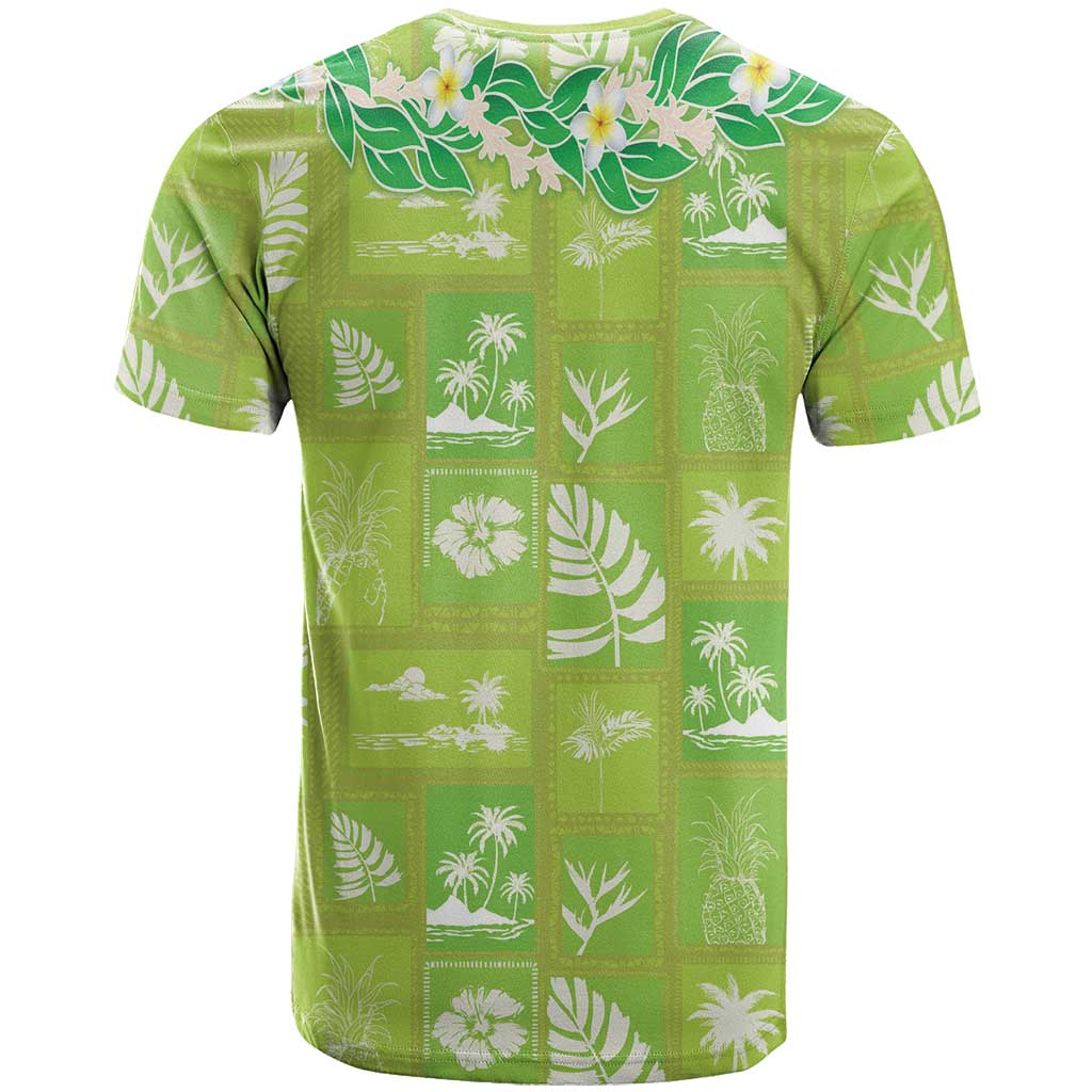 Aloha Hawaii Tuberose Lei T Shirt Tropical Vibes Green Color - Polynesian Pride