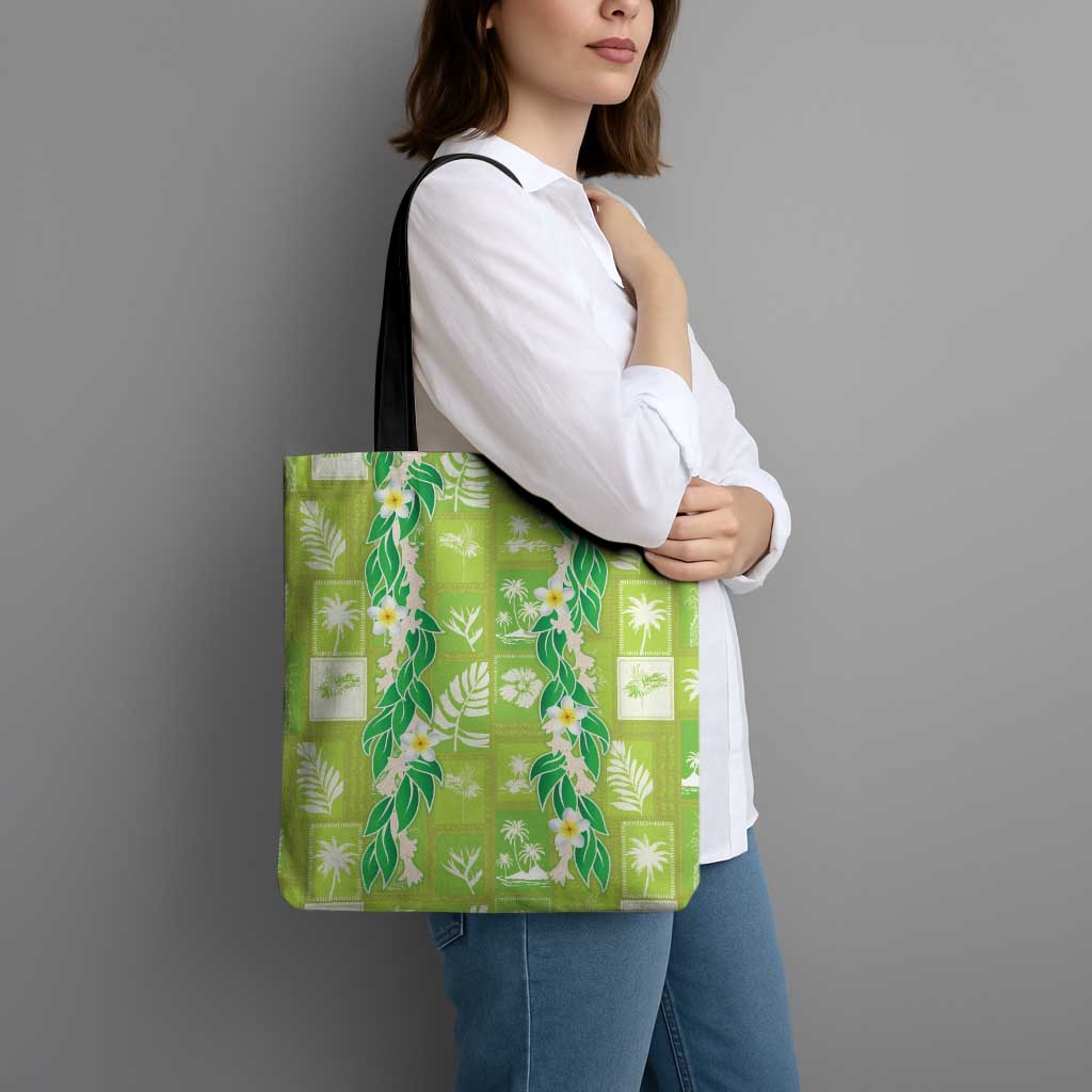 Aloha Hawaii Tuberose Lei Tote Bag Tropical Vibes Green Color - Polynesian Pride