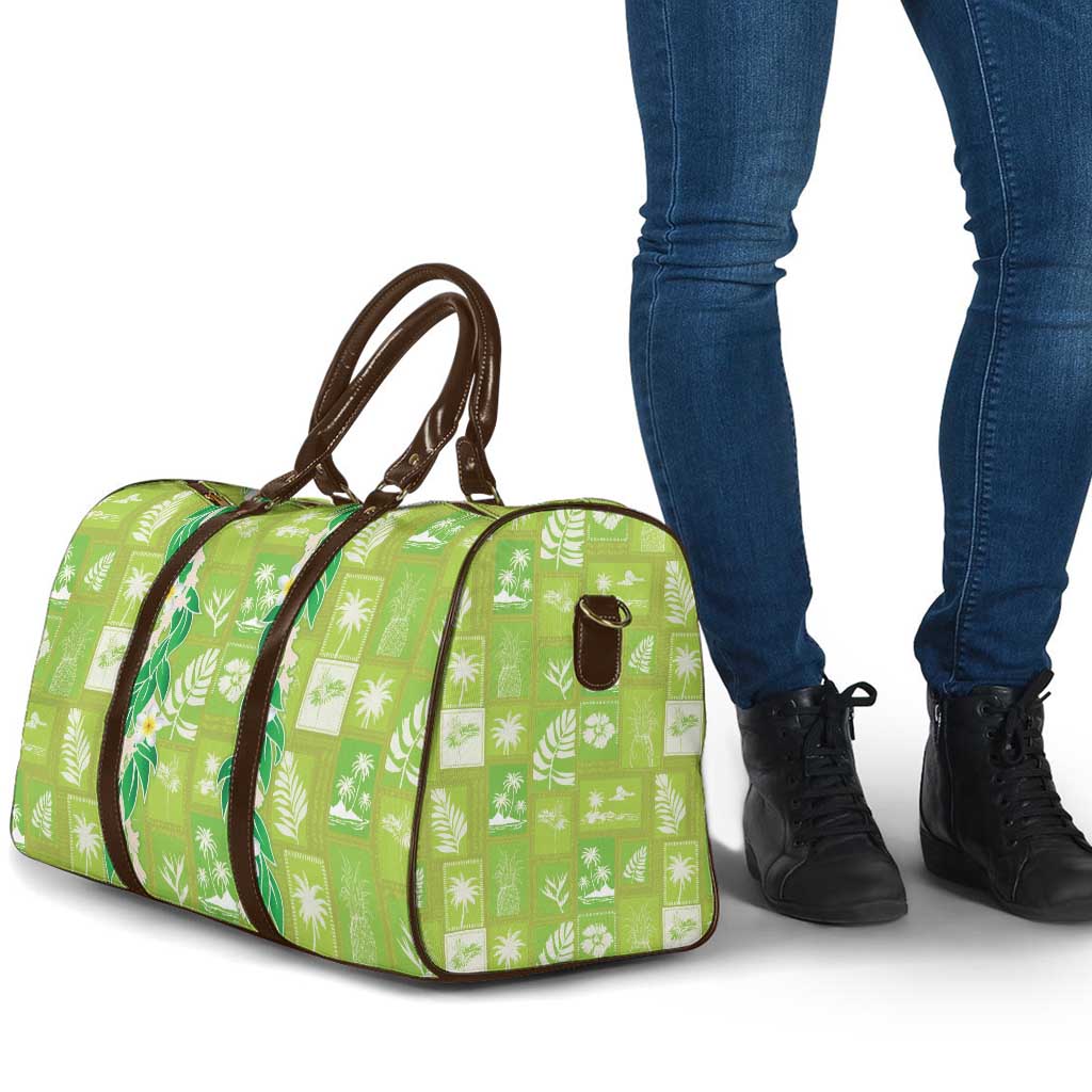 Aloha Hawaii Tuberose Lei Travel Bag Tropical Vibes Green Color - Polynesian Pride