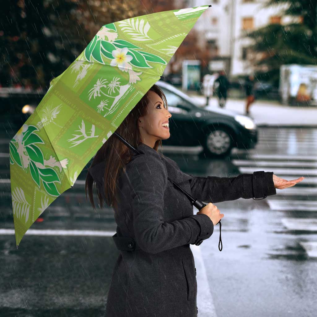 Aloha Hawaii Tuberose Lei Umbrella Tropical Vibes Green Color - Polynesian Pride