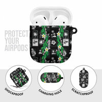 Aloha Hawaii Tuberose Lei AirPods Case Tropical Vibes Black Color - Polynesian Pride