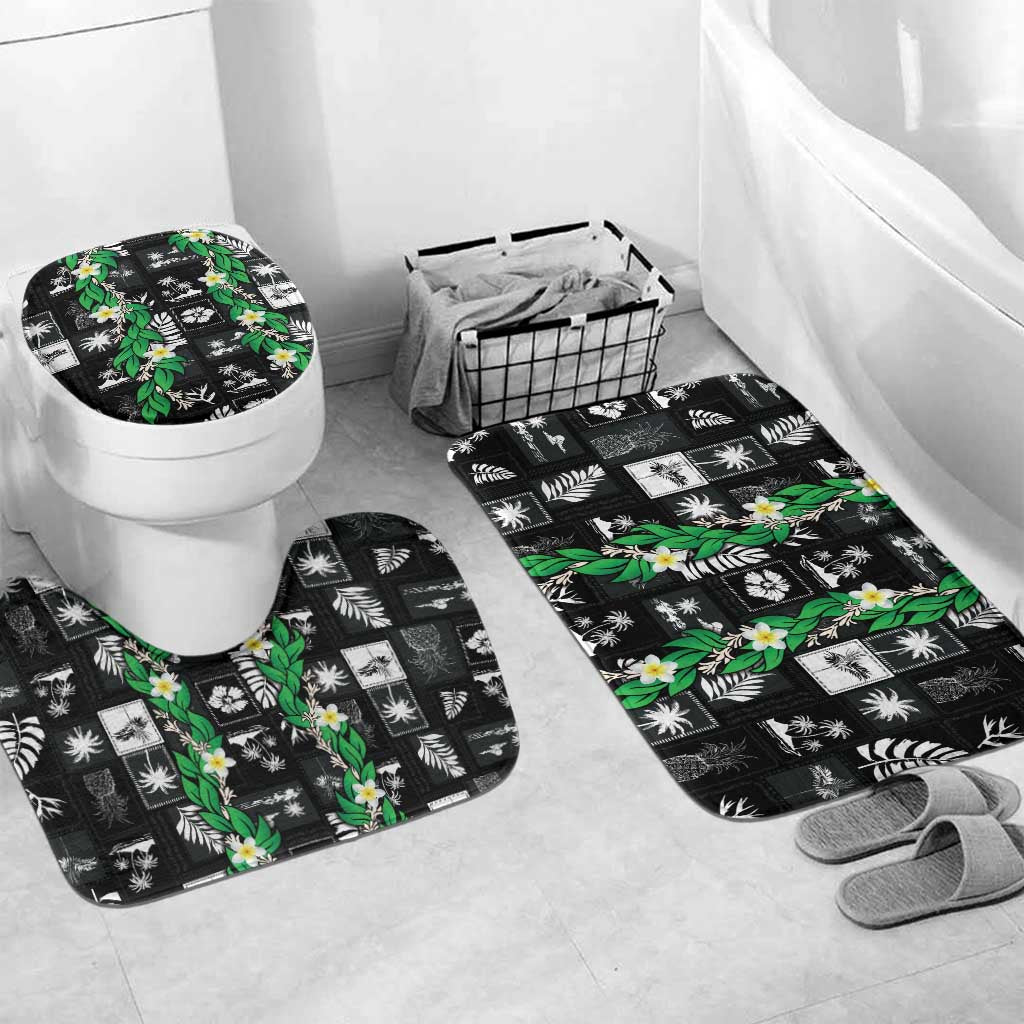 Aloha Hawaii Tuberose Lei Bathroom Set Tropical Vibes Black Color - Polynesian Pride