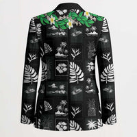 Aloha Hawaii Tuberose Lei Blazer Tropical Vibes Black Color - Polynesian Pride