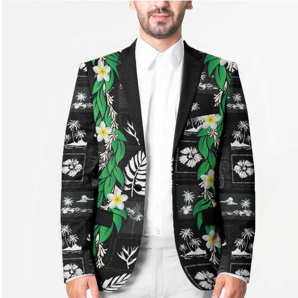Aloha Hawaii Tuberose Lei Blazer Tropical Vibes Black Color - Polynesian Pride