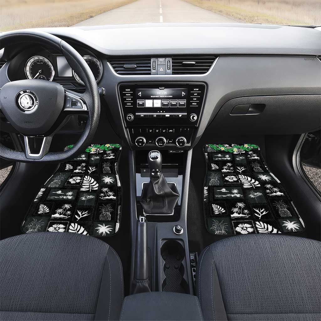 Aloha Hawaii Tuberose Lei Car Mats Tropical Vibes Black Color - Polynesian Pride