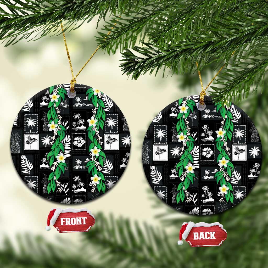 Aloha Hawaii Tuberose Lei Ceramic Ornament Tropical Vibes Black Color - Polynesian Pride