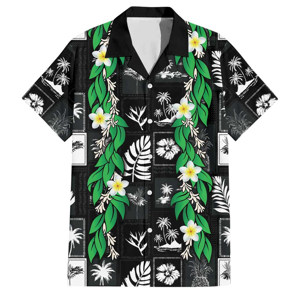 Aloha Hawaii Tuberose Lei Hawaiian Shirt Tropical Vibes Black Color - Polynesian Pride
