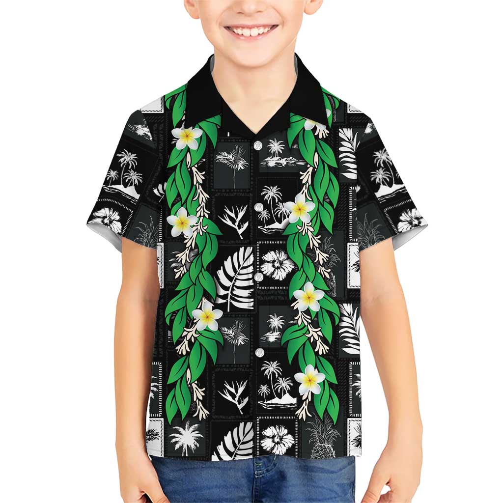 Aloha Hawaii Tuberose Lei Hawaiian Shirt Tropical Vibes Black Color - Polynesian Pride