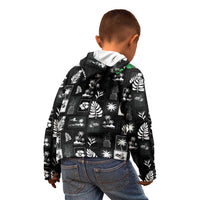 Aloha Hawaii Tuberose Lei Kid Hoodie Tropical Vibes Black Color LT14 - Polynesian Pride