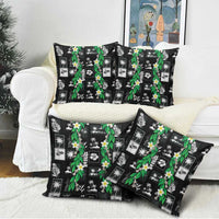 Aloha Hawaii Tuberose Lei Pillow Cover Tropical Vibes Black Color - Polynesian Pride