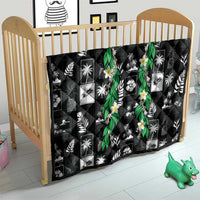 Aloha Hawaii Tuberose Lei Quilt Tropical Vibes Black Color - Polynesian Pride