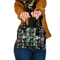 Aloha Hawaii Tuberose Lei Shoulder Handbag Tropical Vibes Black Color - Polynesian Pride
