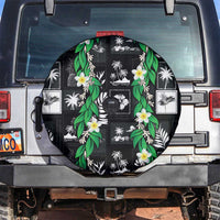 Aloha Hawaii Tuberose Lei Spare Tire Cover Tropical Vibes Black Color LT14 Black - Polynesian Pride