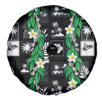 Aloha Hawaii Tuberose Lei Spare Tire Cover Tropical Vibes Black Color LT14 - Polynesian Pride