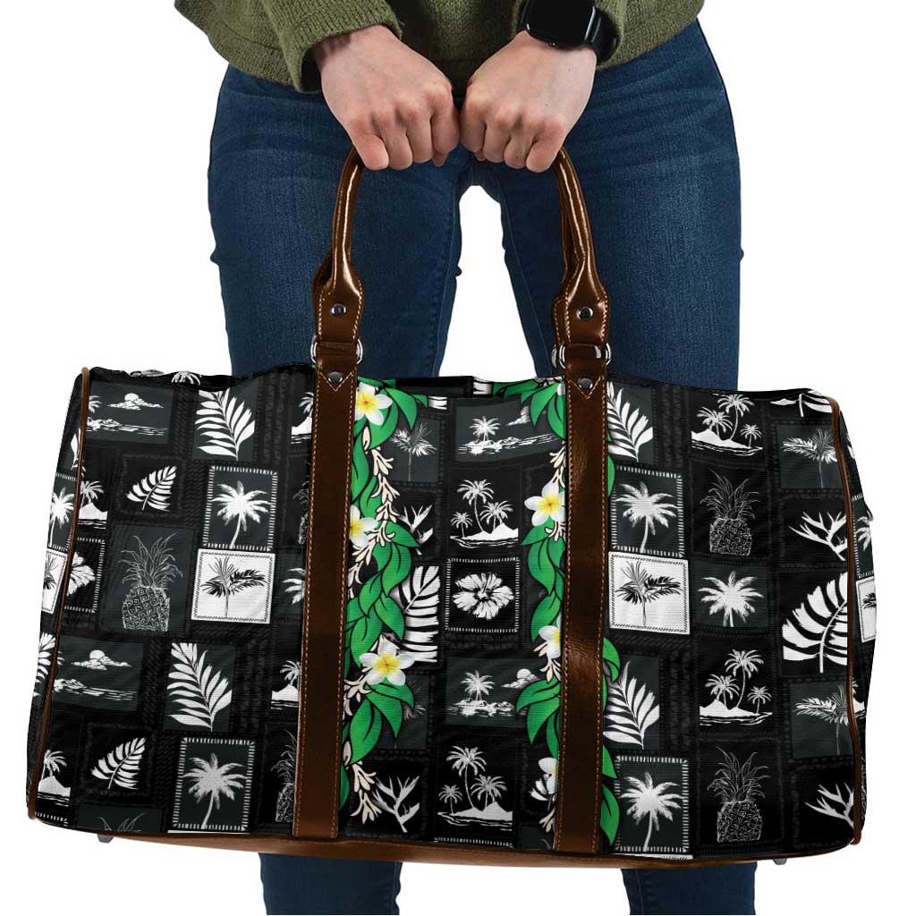 Aloha Hawaii Tuberose Lei Travel Bag Tropical Vibes Black Color - Polynesian Pride