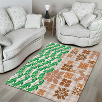 Aloha Hawaii Palaka Tuberose Lei Area Rug Hawaiian Quilt Seamless Style LT14 - Polynesian Pride