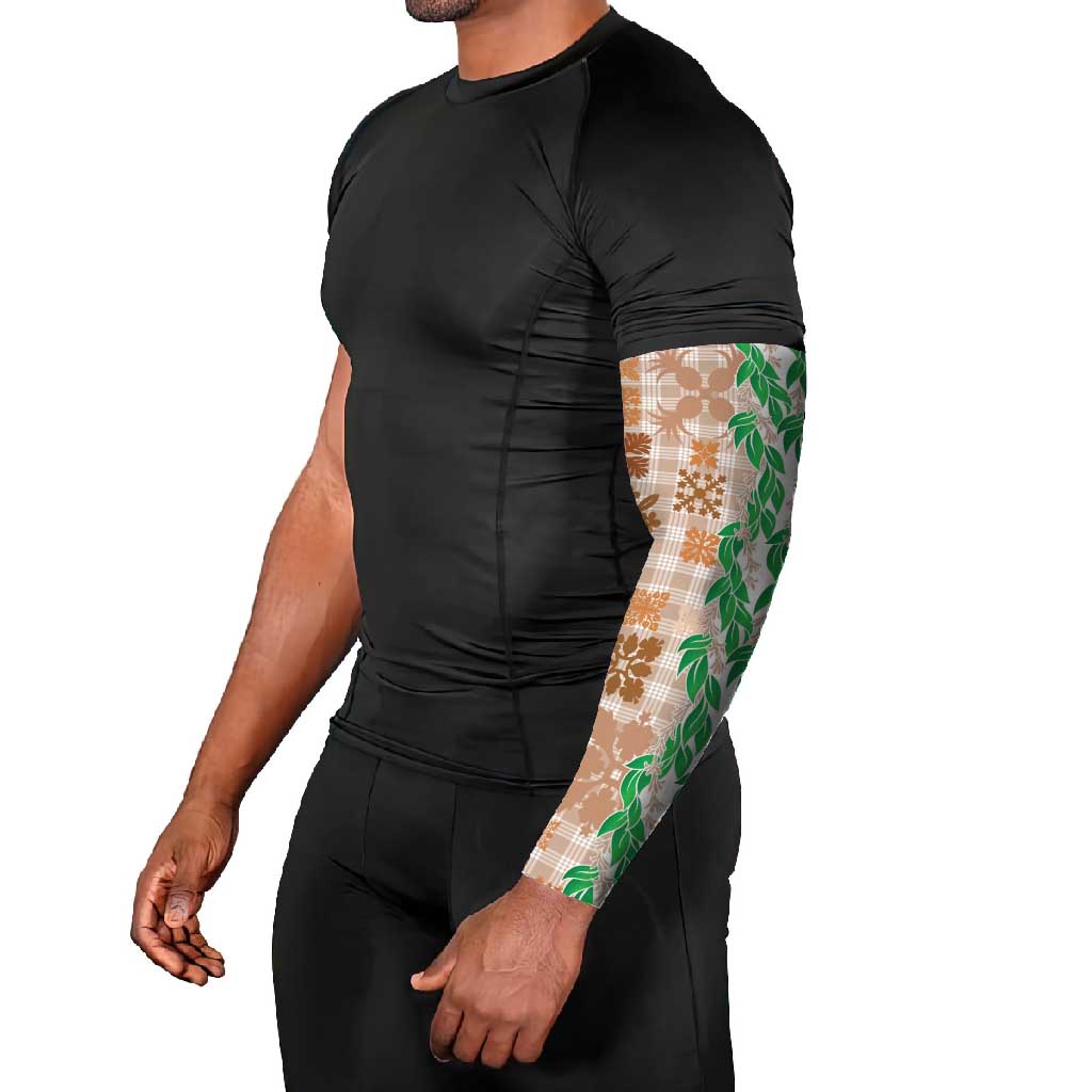Aloha Hawaii Palaka Tuberose Lei Arm Sleeves Hawaiian Quilt Seamless Style LT14 - Polynesian Pride