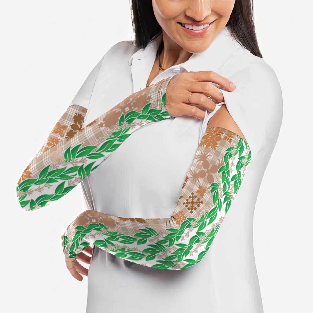 Aloha Hawaii Palaka Tuberose Lei Arm Sleeves Hawaiian Quilt Seamless Style LT14 - Polynesian Pride