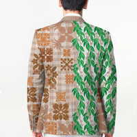 Aloha Hawaii Palaka Tuberose Lei Blazer Hawaiian Quilt Seamless Style - Polynesian Pride