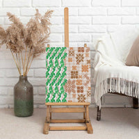 Aloha Hawaii Palaka Tuberose Lei Canvas Wall Art Hawaiian Quilt Seamless Style - Polynesian Pride