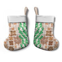 Aloha Hawaii Palaka Tuberose Lei Christmas Stocking Hawaiian Quilt Seamless Style - Polynesian Pride
