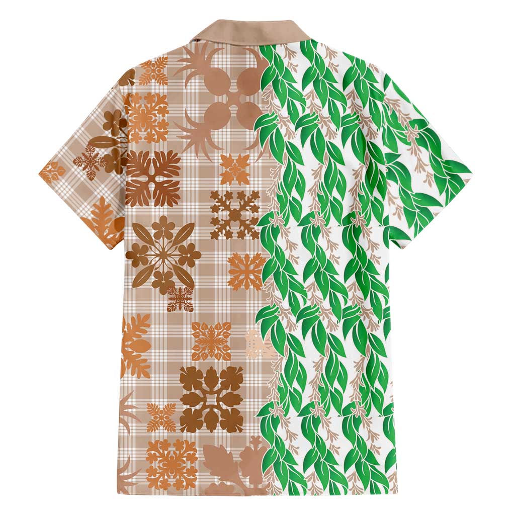 Aloha Hawaii Palaka Tuberose Lei Family Matching Long Sleeve Bodycon Dress and Hawaiian Shirt Hawaiian Quilt Seamless Style LT14 - Polynesian Pride