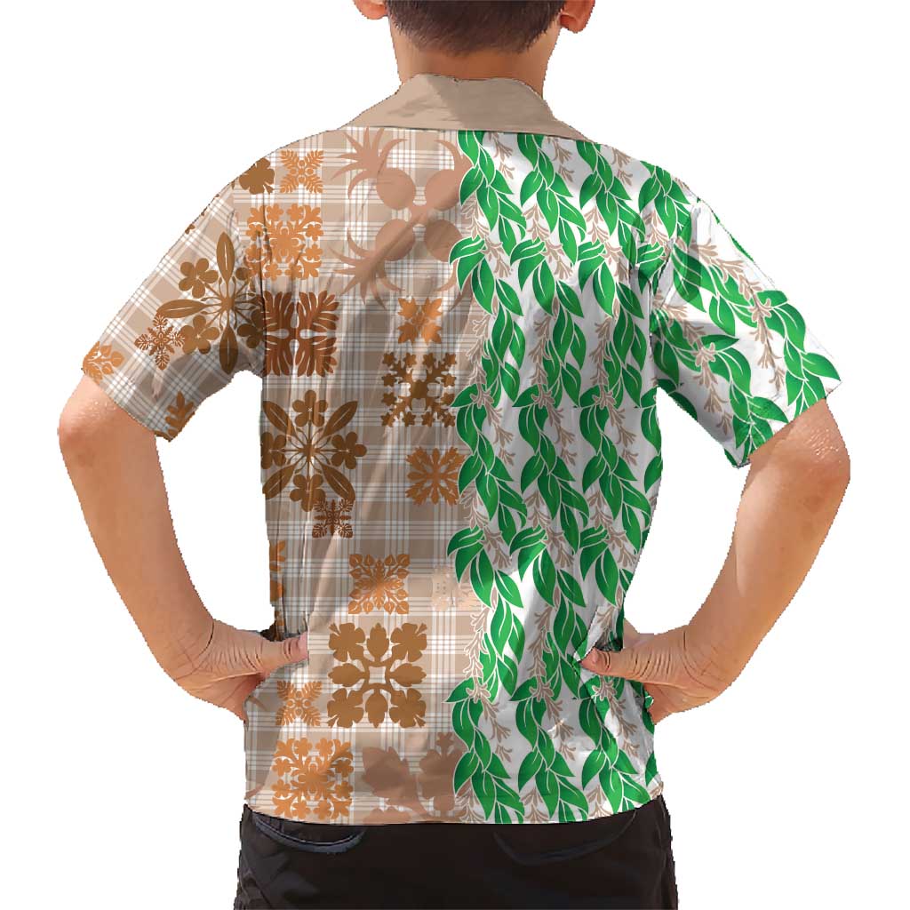 Aloha Hawaii Palaka Tuberose Lei Family Matching Mermaid Dress and Hawaiian Shirt Hawaiian Quilt Seamless Style LT14 - Polynesian Pride