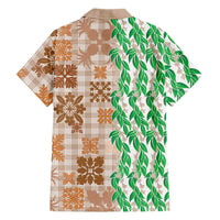 Aloha Hawaii Palaka Tuberose Lei Family Matching Off Shoulder Maxi Dress and Hawaiian Shirt Hawaiian Quilt Seamless Style LT14 - Polynesian Pride