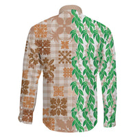 Aloha Hawaii Palaka Tuberose Lei Family Matching Off Shoulder Short Dress and Hawaiian Shirt Hawaiian Quilt Seamless Style LT14 - Polynesian Pride