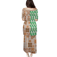 Aloha Hawaii Palaka Tuberose Lei Family Matching Puletasi and Hawaiian Shirt Hawaiian Quilt Seamless Style LT14 - Polynesian Pride