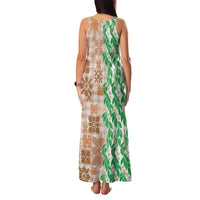 Aloha Hawaii Palaka Tuberose Lei Family Matching Tank Maxi Dress and Hawaiian Shirt Hawaiian Quilt Seamless Style LT14 - Polynesian Pride