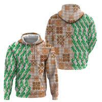Aloha Hawaii Palaka Tuberose Lei Hoodie Hawaiian Quilt Seamless Style - Polynesian Pride