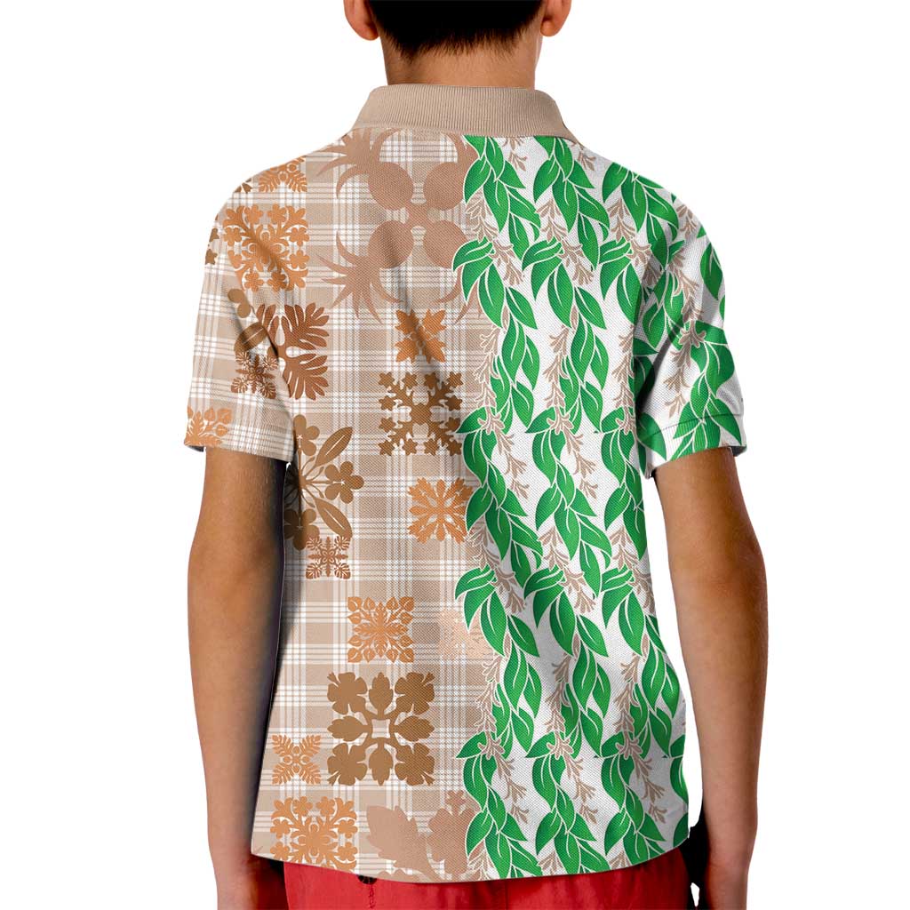 Aloha Hawaii Palaka Tuberose Lei Kid Polo Shirt Hawaiian Quilt Seamless Style - Polynesian Pride