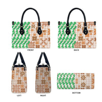 Aloha Hawaii Palaka Tuberose Lei Leather Bag Hawaiian Quilt Seamless Style - Polynesian Pride