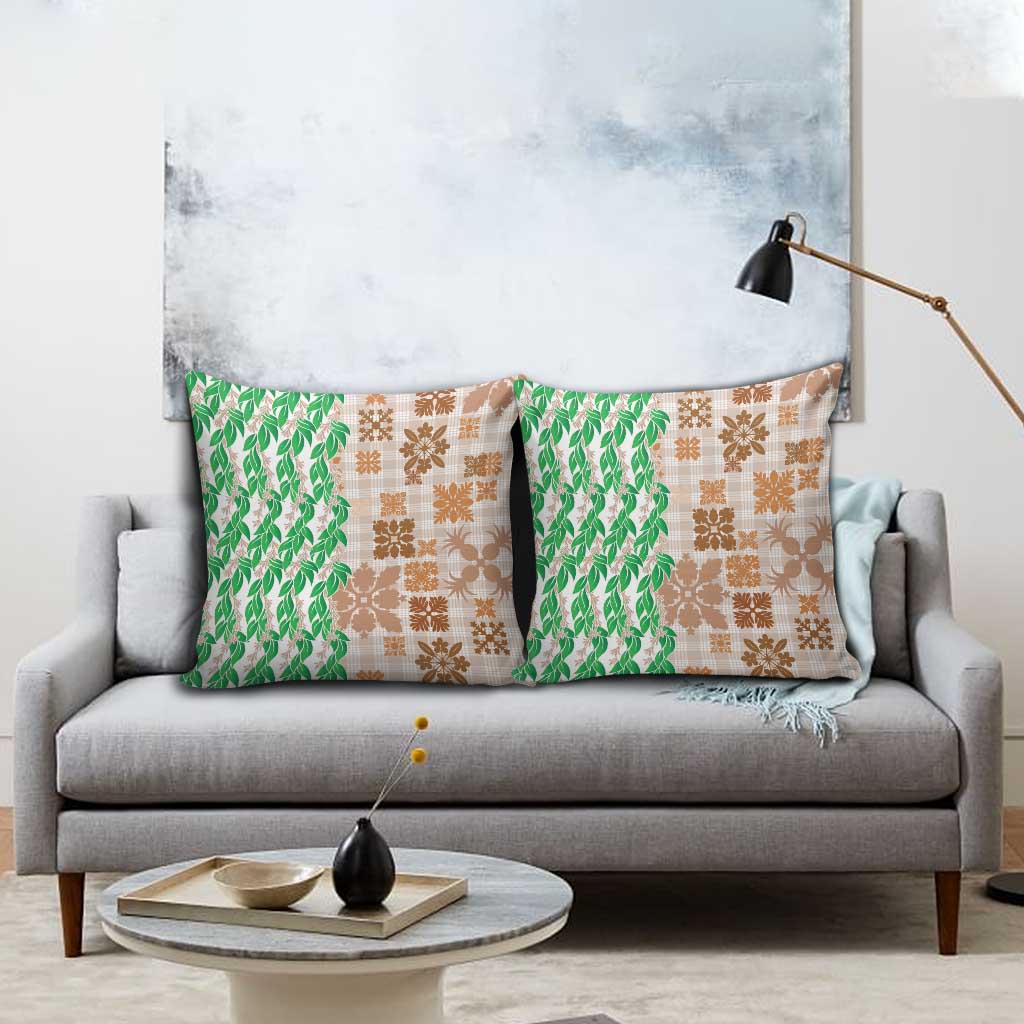 Aloha Hawaii Palaka Tuberose Lei Pillow Cover Hawaiian Quilt Seamless Style - Polynesian Pride