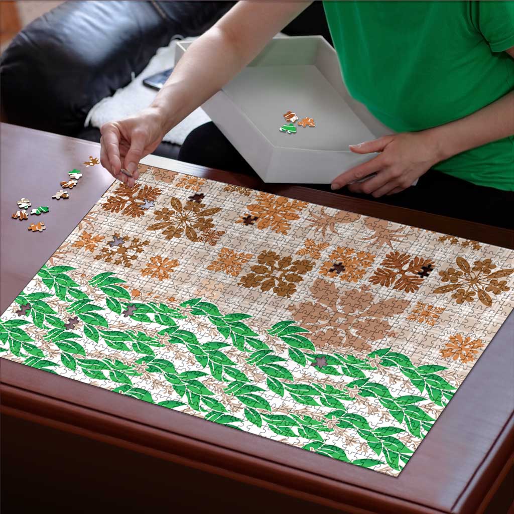 Aloha Hawaii Palaka Tuberose Lei Puzzle Hawaiian Quilt Seamless Style - Polynesian Pride