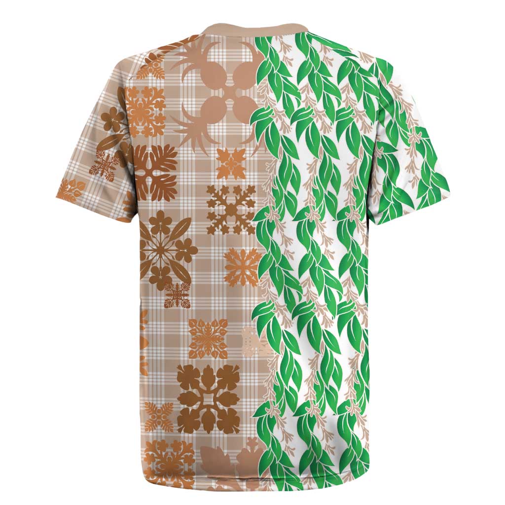 Aloha Hawaii Palaka Tuberose Lei Rugby Jersey Hawaiian Quilt Seamless Style - Polynesian Pride