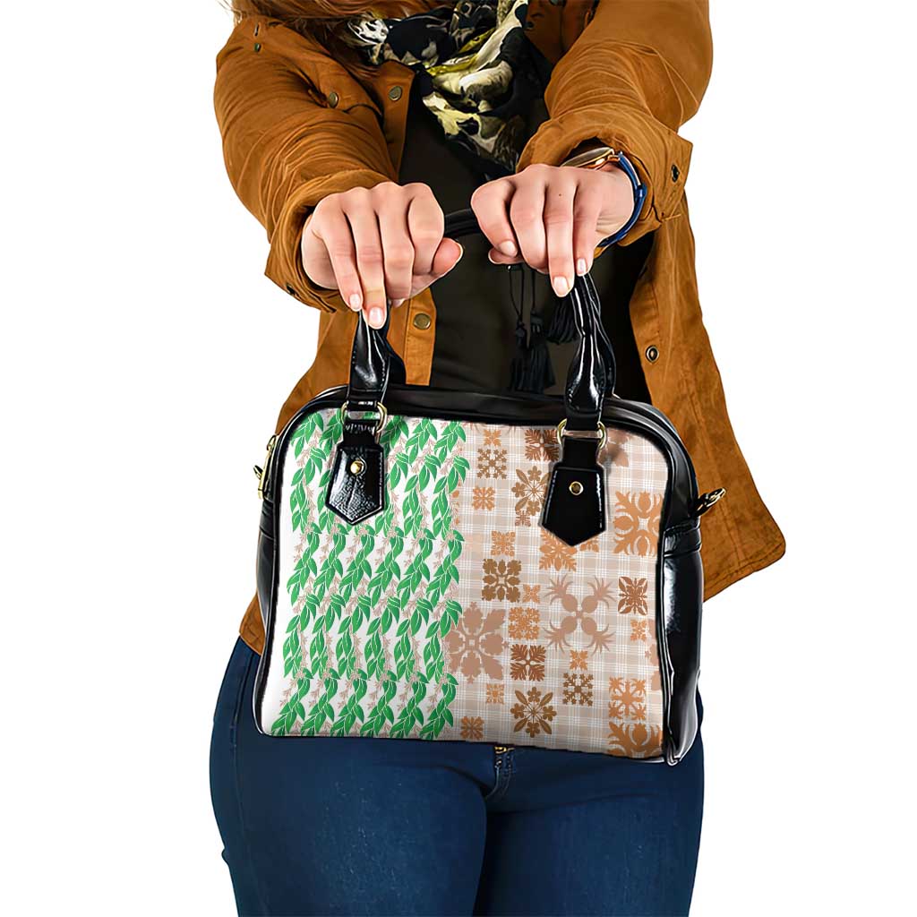 Aloha Hawaii Palaka Tuberose Lei Shoulder Handbag Hawaiian Quilt Seamless Style - Polynesian Pride
