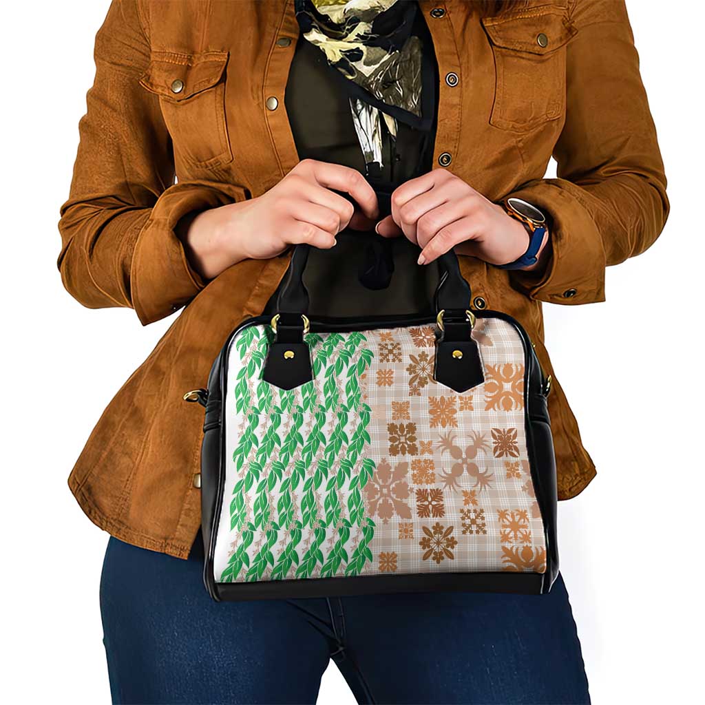 Aloha Hawaii Palaka Tuberose Lei Shoulder Handbag Hawaiian Quilt Seamless Style - Polynesian Pride