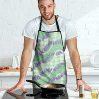 Pastel Green Hawaii Palaka Honohono Pikake Apron Hawaiian Orchid Lei Polynesian Pattern LT14 - Polynesian Pride
