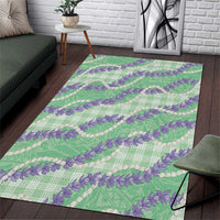Pastel Green Hawaii Palaka Honohono Pikake Area Rug Hawaiian Orchid Lei Polynesian Pattern LT14 Pastel Green - Polynesian Pride