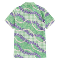 Pastel Green Hawaii Palaka Honohono Pikake Family Matching Mermaid Dress and Hawaiian Shirt Hawaiian Orchid Lei Polynesian Pattern LT14 - Polynesian Pride