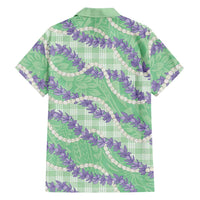 Pastel Green Hawaii Palaka Honohono Pikake Family Matching Puletasi and Hawaiian Shirt Hawaiian Orchid Lei Polynesian Pattern LT14 - Polynesian Pride