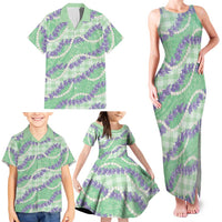 Pastel Green Hawaii Palaka Honohono Pikake Family Matching Tank Maxi Dress and Hawaiian Shirt Hawaiian Orchid Lei Polynesian Pattern LT14 - Polynesian Pride