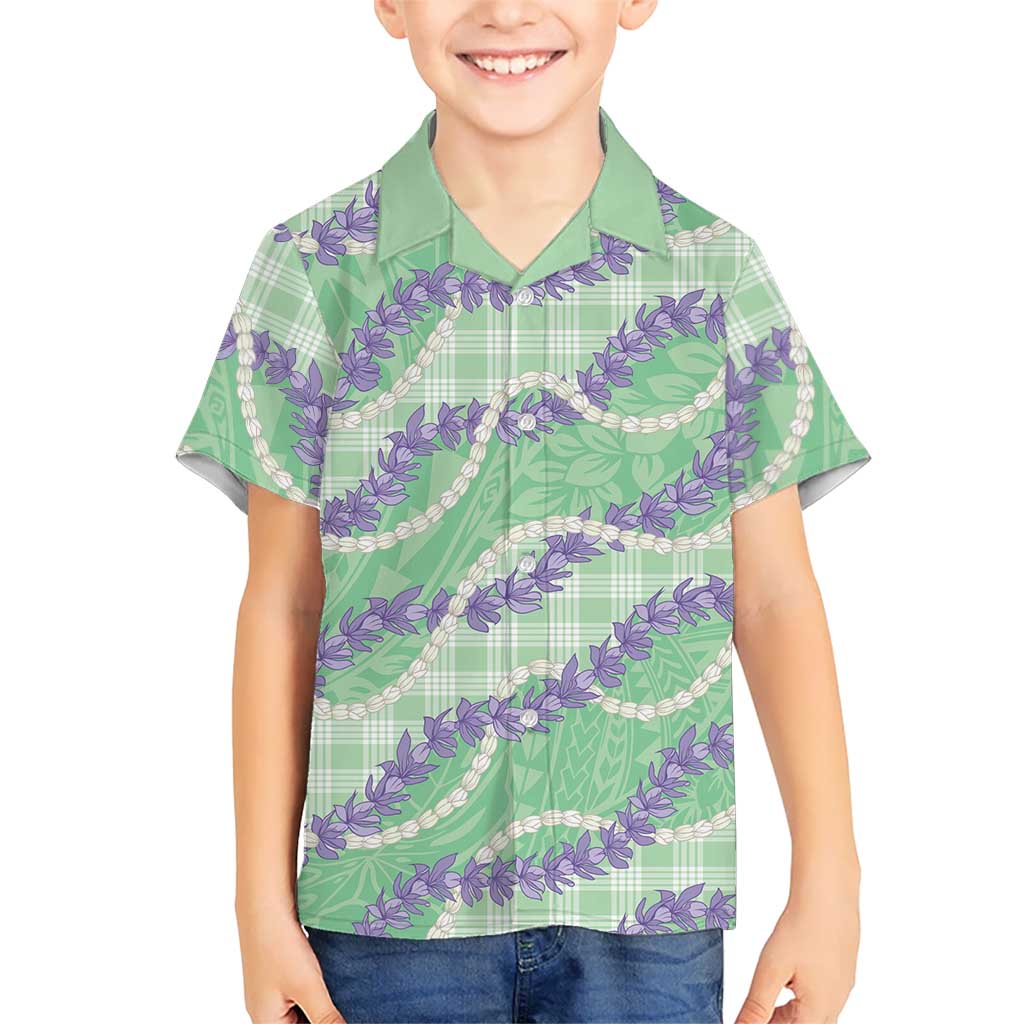 Pastel Green Hawaii Palaka Honohono Pikake Hawaiian Shirt Hawaiian Orchid Lei Polynesian Pattern - Polynesian Pride